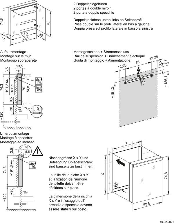 Armoire de toilette Schneider Low plus LED blanc image number 1