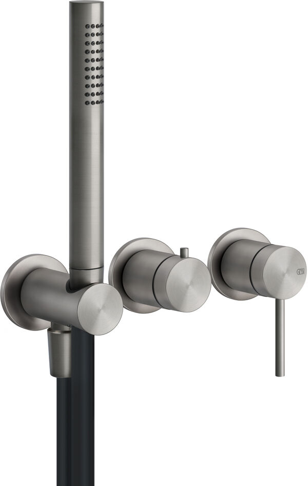 Bade- und Duschenmischer Endmontageset Gessi 316 Steel brushed flessa image number 0