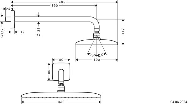 Pomme de douche Hansgrohe Raindance E Air ½" chromé image number 1