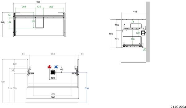 Meuble sous-lavabo Alterna calea plus Ch&ecirc;ne blanc image number 1