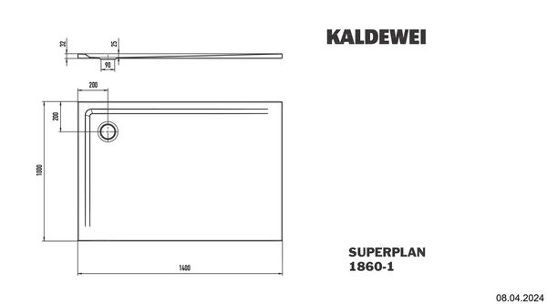 Receveur de douche Kaldewei Superplan Noir mat Fond antid&eacute;rapant Secure Plus image number 1