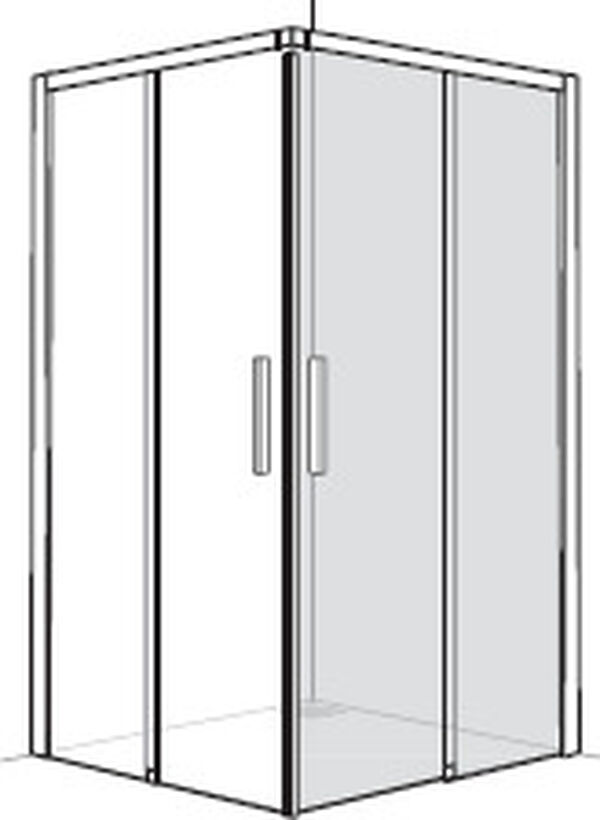 Porta scorrevole Alterna liva per ingresso ad angolo, 2 pezzi, altezza 200 cm lato destro, larghezza 90 cm image number 0