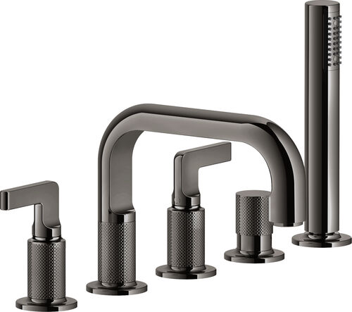 Batteria di riempimento Gessi Inciso, 5-fori black metal
