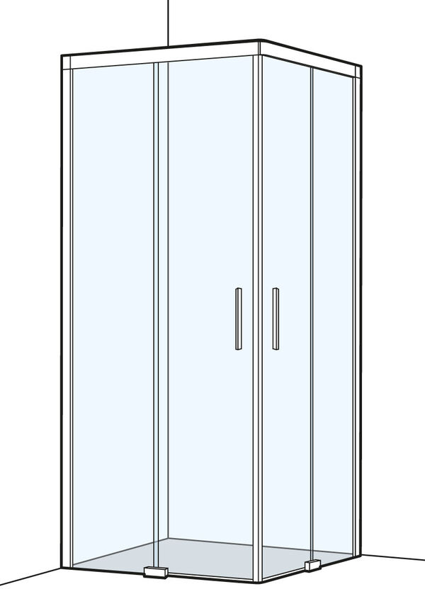 Paroi diagonale Koralle S500 Plus Silver polish Verre clair Plus image number 0