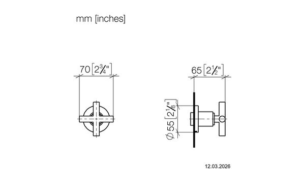 Set de poign&eacute;e pour robinet d'arr&ecirc;t Dornbracht Tara. Bronze bross&eacute; image number 1