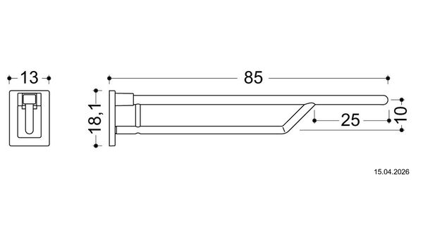 Klappgriff Hewi System 100 / 800 Verchromt image number 1