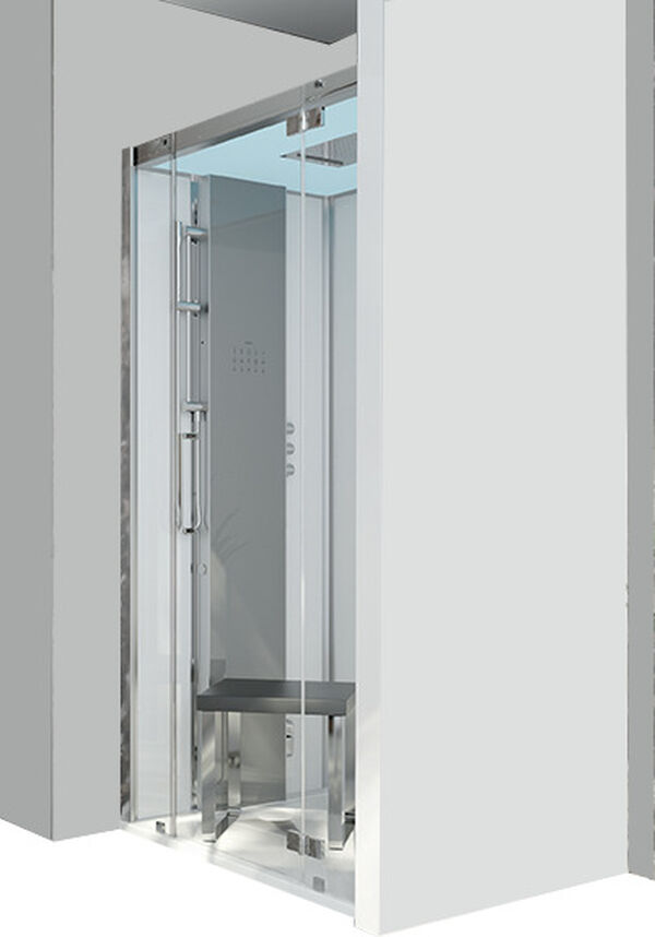 Doccia a vapore Hoesch Sense Perience, 140 x 90 cm, con piatto doccia, versione nicchia destra, image number 0