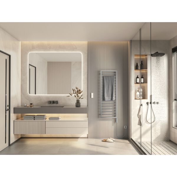 Radiateur de bain Zehnder Subway Acier inoxydable mat R&eacute;sistance &eacute;lectrique &agrave; droite image number 1