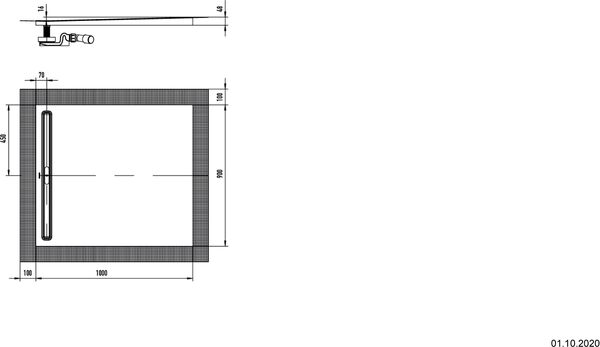 Surface de douche Kaldewei NEXSYS Blanc mat Fond antid&eacute;rapant Secure Plus image number 1