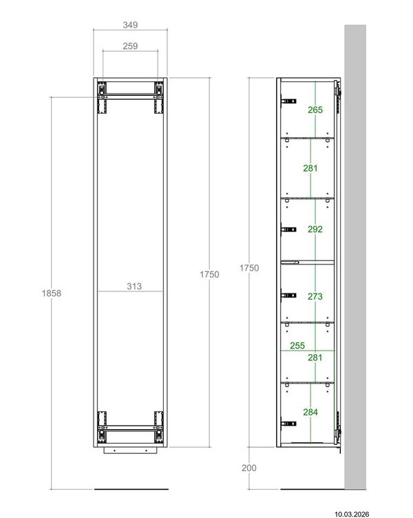 Armoire haute Alterna pro S Blanc premium image number 3