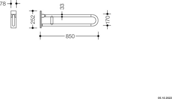 Barre d'appui rabattable et mobile Hewi 801 Blanc image number 1