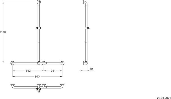 Duschhandlauf Nosag Nylon Serie 300 Weiss image number 1