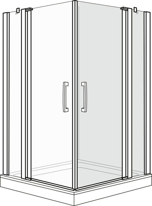 Porte battante Duscholux Optima 6 Noir mat Verre clair