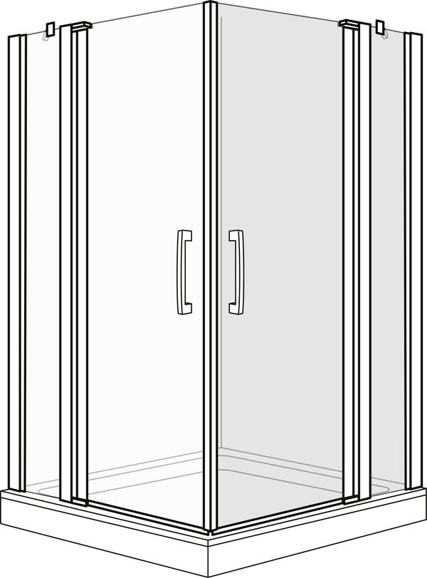 Porte battante Duscholux Optima 6 Noir mat Verre clair image number 0