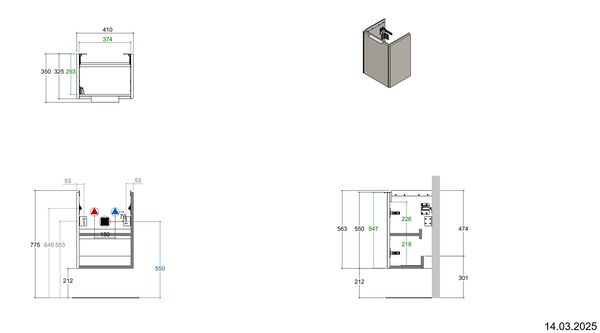 Meuble sous-lavabo Alterna pro S Pebble grey image number 1