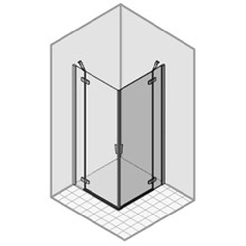 Porte pendulaire Duka Pura R 5000, montage au sol Chrom&eacute;/Alu brillant Verre clair protect