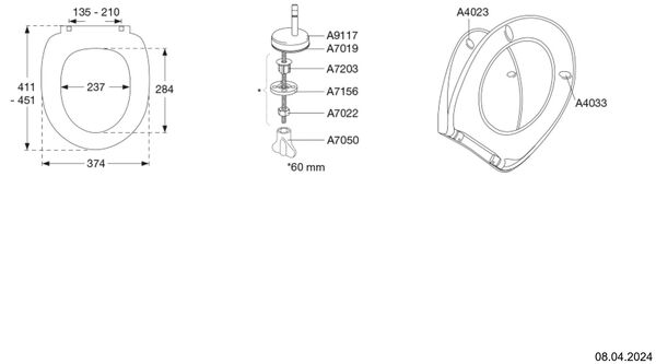 Siège de WC Pressalit Scandinavia Plus avec couvercle Noir image number 1