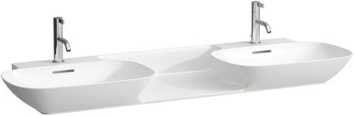 Doppelwaschtisch Laufen Ino 142 x 45 cm Weiss Cleaneffekt