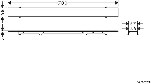 Rigole pour douche Hansgrohe RainDrain Rock chromé image number 1