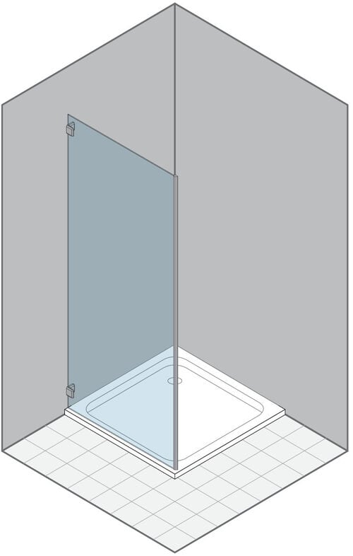 Paroi latérale Gallery Duka 3000 New Chromé/Alu brillant Verre clair