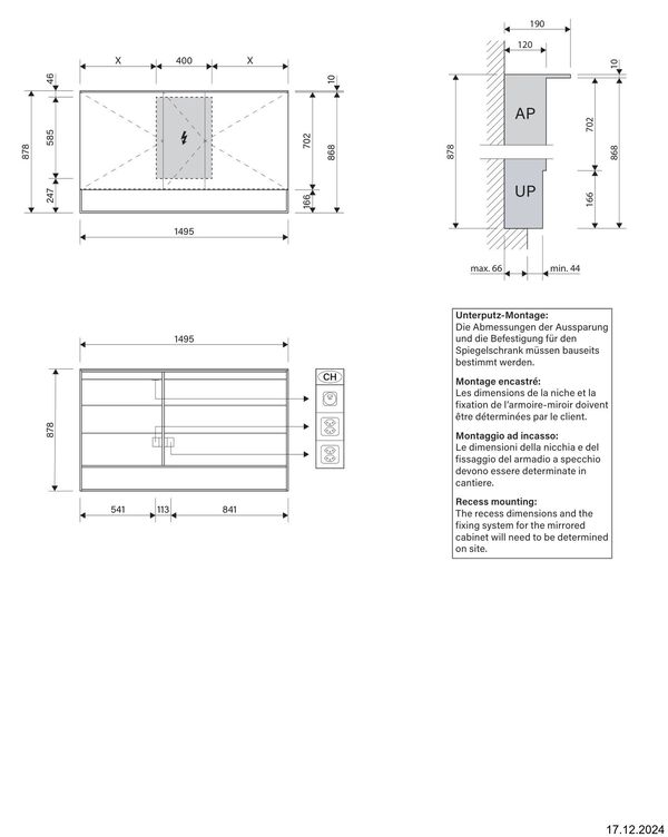 Spiegelschrank Alterna ola LED plus Weiss Lichtfarbe stufenlos verstellbar 2000-6500 K image number 2
