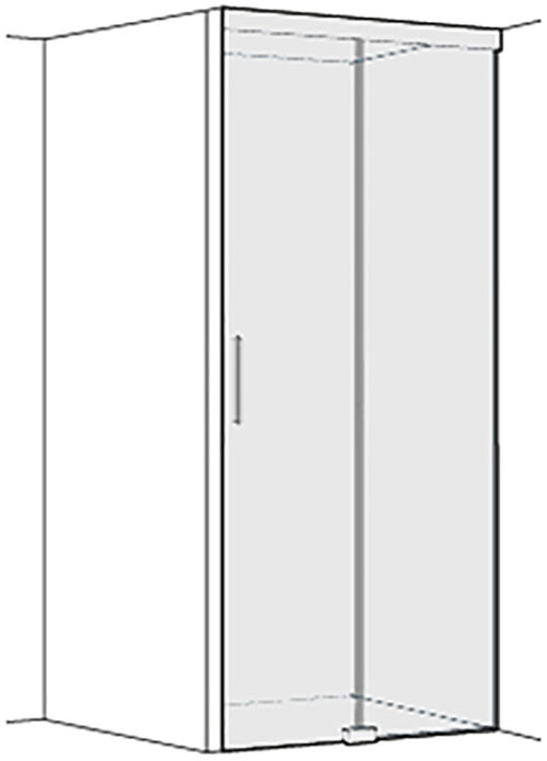 Gleitt&uuml;re Koralle S606 Plus - Raumhoch Silver polish Echtglas klar Plus