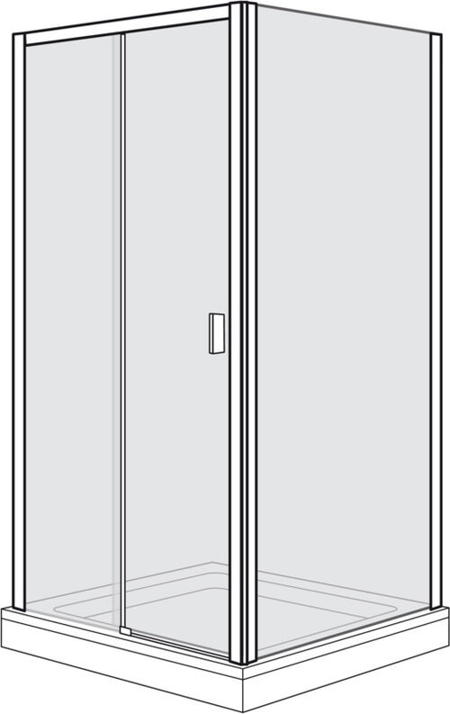 Porte coulissante Duscholux Optima 6 Plus Argent &eacute;lox&eacute; Verre clair CareTec