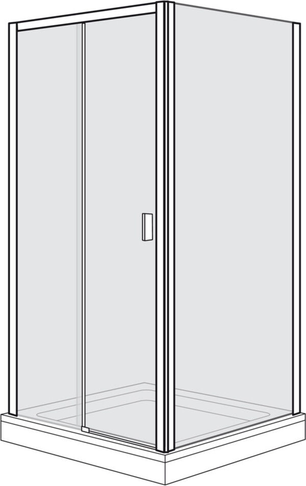 Porte coulissante Duscholux Optima 6 Plus Argent &eacute;lox&eacute; Verre clair CareTec image number 0