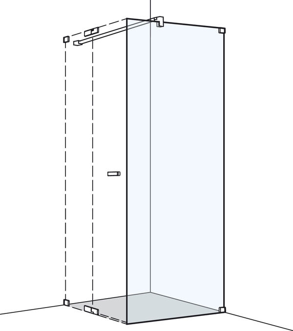 Cloison lat&eacute;rale Koralle S808 Couleur acier inoxydable Verre clair Plus image number 0