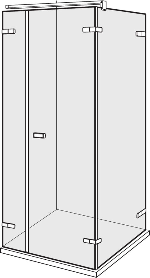 Porte battante Alterna lin.3 Chromé Verre clair CareTec Pro