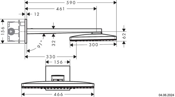 Regenbrause Hansgrohe Rainmaker Select 460 Verchromt-weiss image number 1