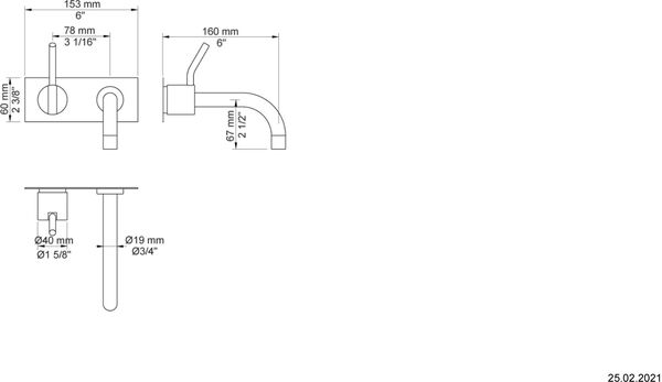 Wandmischer-Endmontageset Vola Weiss matt image number 1