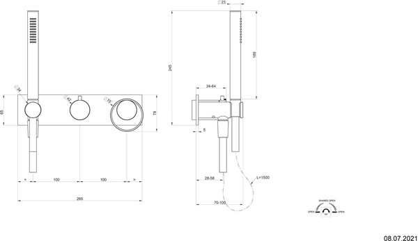 Wannenwandbatterie Endmontageset Gessi Anello Finox image number 1