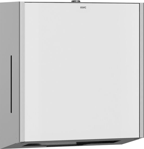 Papierhandtuchspender KWC EXO 600 weiss Front ESG-Glas image number 0