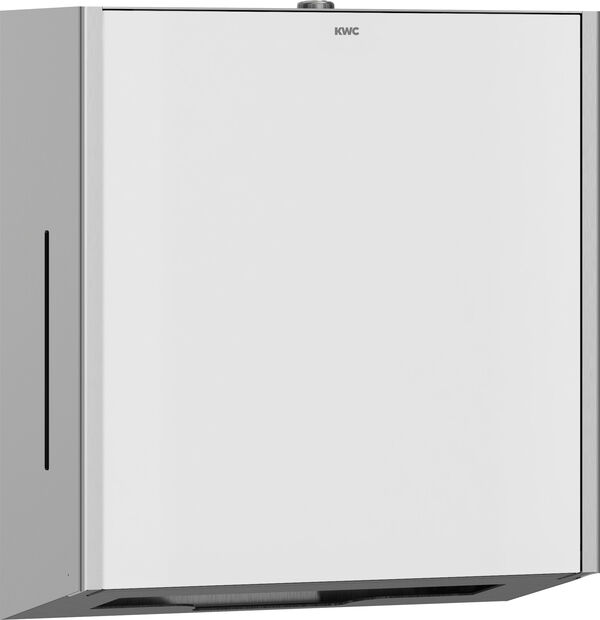 Papierhandtuchspender KWC EXO 600 weiss Front ESG-Glas image number 0