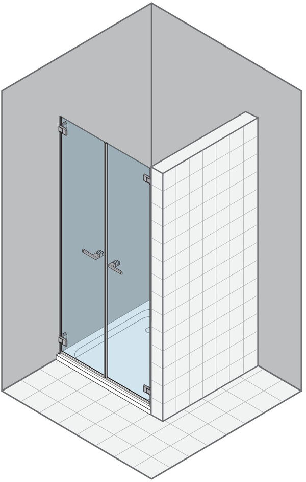 Porta a battente Duka Gallery 3000 New, larghezza 92,1 - 122 cm, altezza fino a 200 cm, in nicchia image number 0
