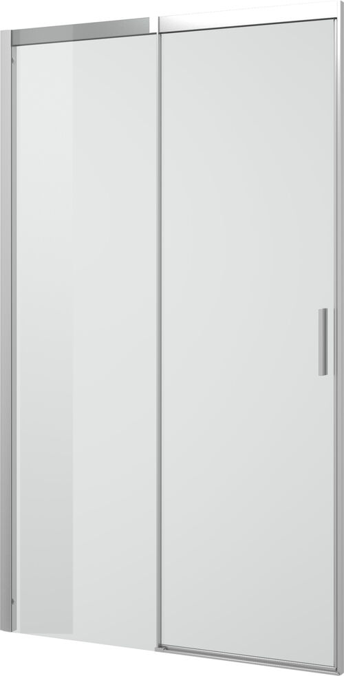 Porte coulissante Alterna costa, pour cloison latérale Argent éloxé Verre clair ProCare Porte coulissante Alterna costa, pour cloison latérale Argent éloxé Verre clair ProCare