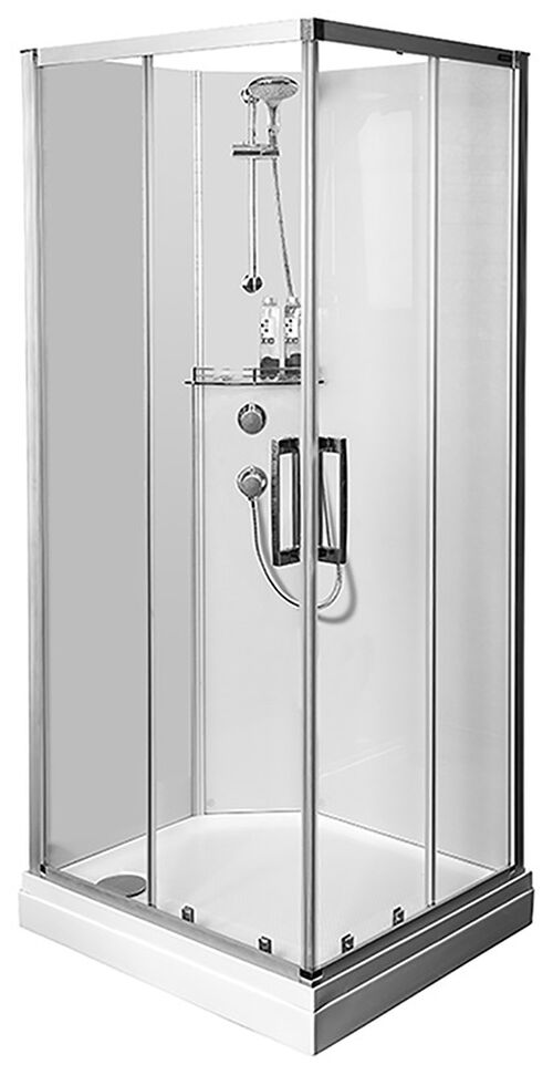 Cabine de douche complète Duscholux Cabinet (Optima C ) argent éloxé Verre clair