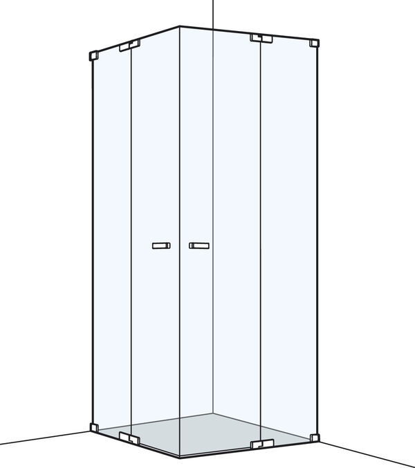 Eckeinstieg Koralle S808 Edelstahloptik Echtglas klar image number 0