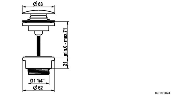 Soupape d'écoulement KWC push-open 1¼" Couleur acier inoxydable image number 1