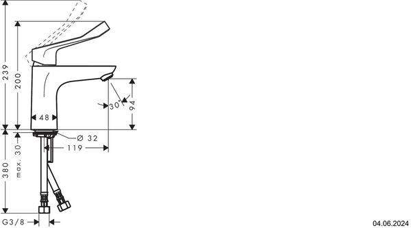 Mélangeur monobloc Hansgrohe Focus Care 100 chromé image number 1