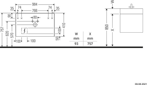 Meuble sous-lavabo Duravit White Tulip Stone grey mat image number 1