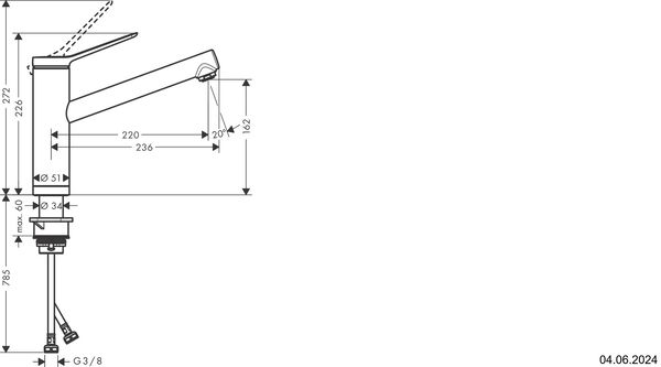 Sp&uuml;ltischmischer Hansgrohe Zesis Verchromt image number 1