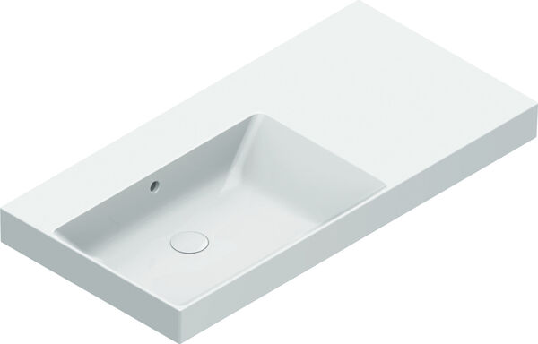 Lavabo Catalano Zero 100 x 50 cm, con troppopieno senza foro per rubin ripiano a destra image number 0