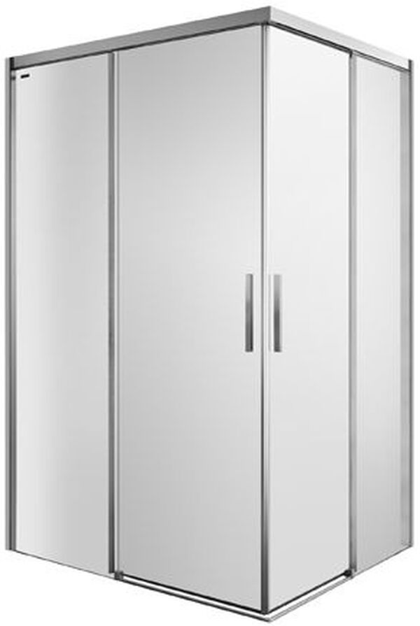 Paroi diagonale Duscholux Bella Vita 3 Argent &eacute;lox&eacute; Verre clair CareTec Pro image number 0