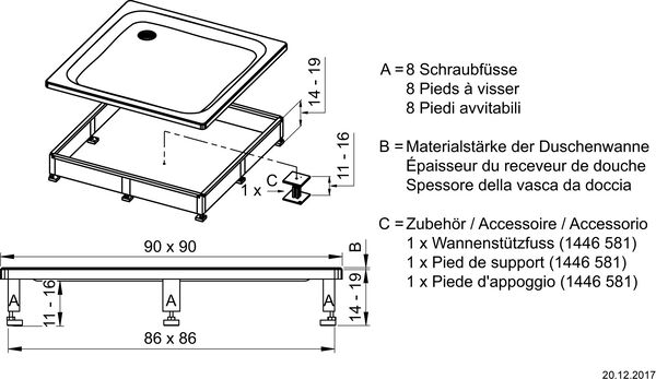 Duschwannentr&auml;ger Gabag Compact image number 1