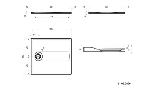 Receveur de douche Schmidlin Swiss Line Blanc Standard image number 1