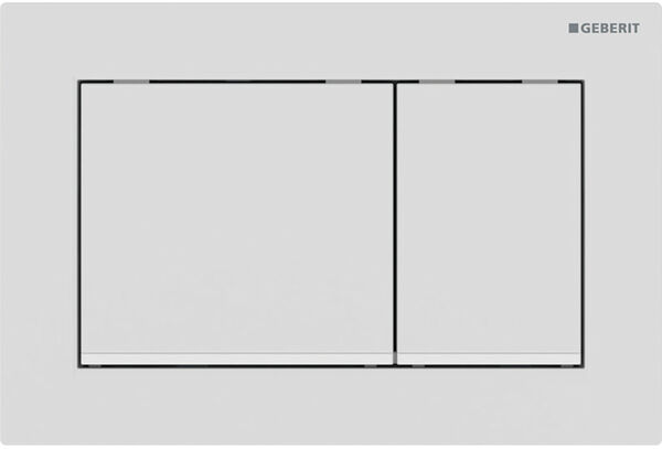 Betätigungsplatte Geberit Omega20 square, Designstreifen weiss, Zweimengenbetätigung von oben oder image number 0