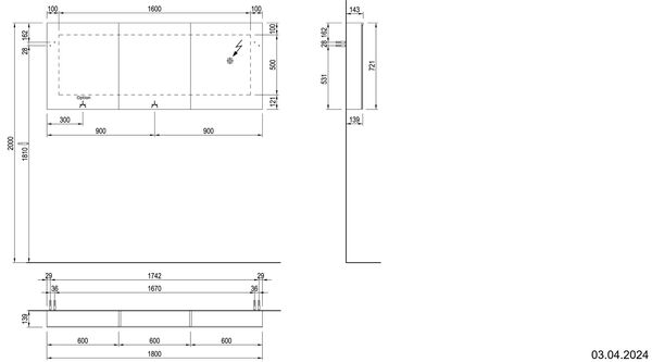 Spiegelschrank Alterna enea LED plus berglärche braun Lichtfarbe stufenlos verstellbar 2700-6500 K image number 2