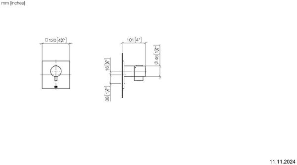 Thermostat-Endmontageset Dornbracht X-Tool &frac12;" Schwarz matt image number 1